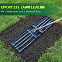 Lawn Leveling Rake 36x10 Inch, 6FT Heavy-Duty Carbon Steel Lawn Leveler – Yard Leveling Rake for Soil, Sand, Grass, Perfect for Lawn Repair, Pit Filling & Garden Maintenance