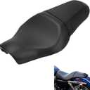 Motorcycle 2-Up Driver Passenger Seats Front Rear Sportster Seat Cushion Pad Black Leather Replacement for Harley Davidson Sportster Iron 883 1200 48 72 XL XR Custom 2004-Up