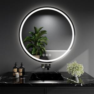 LED Bathroom Mirror 28 Inch Round Bathroom Mirror with Lights, Circle LED Mirror, Wall Mounted Lighted Bathroom with 3 Colors Brightness, Anti-Fog, Dimmable, Shatter-Proof