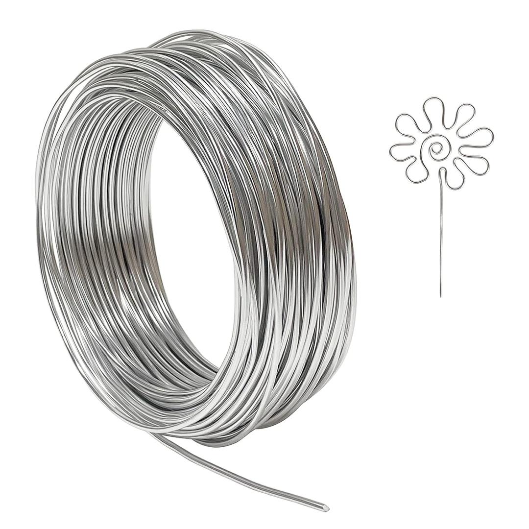 Tenn Well 12 Gauge Aluminum Wire, 100 Feet 2mm Bendable Metal Craft Wire for Sculpting, Armature, Jewelry Making, Floral Making, Doll Making, Modelling, Crafting, Bonsai Training (Silver)