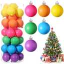LCPQMZGH Christmas Ball Ornaments Neon Color Shatterproof Christmas Tree Ornaments Ball Set, Plastic Holiday Tree Decorations (24 Pcs, 2.36 Inch)