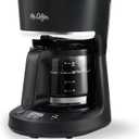 Mr. Coffee 5-Cup Programmable Coffee Maker, 25 oz. Mini Brew, Space-Saving Coffee Machine, Black