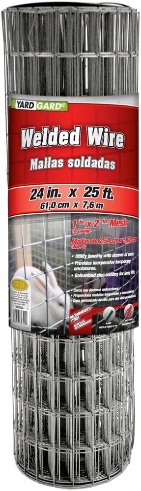 YARDGARD 309320A Fence, Height-24 Inches x Length-25 Ft, Color - Galvanized