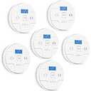 6 Packs,2 in 1 Technology, Smoke,Carbon Monoxide Detector, Co Alarm,85db Alert,LCD Readout,3 Color LED Indication,Green Light Blinking at Work, with 3 AA Batteries,Easy Install,for Home and Kitchen