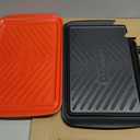 Cuisinart Grilling Prep & Serve Trays, 17x10.5 inch BBQ Tray Safe for Food Handling, 2 Dishwasher Safe Nesting Trays Black & Red, Perfect Grilling Accessories for Cooked & Raw Meat, Fits 6 Burgers