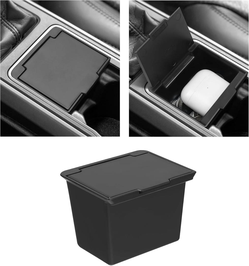 YOJOJOCO Center Console Coin Box Organizer Compatible with Toyota 2016-2020 2021 2022 2023 Tacoma Accessories ABS Material Insert Cup Holder Storage Box