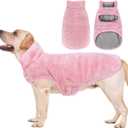 Malier Dog Winter Coat, Reversible Fleece Dog Cold Weather Coats, Windproof Warm Snow Puppy Jacket Vest Pet Clothes for Small Medium Large Dogs (Pink, XXX-Large)