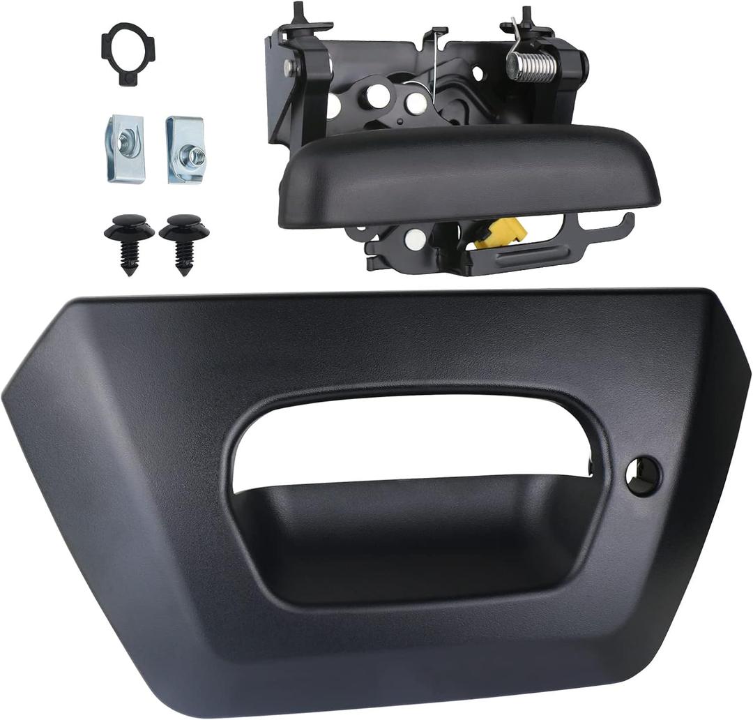 APPERFiT Tailgate Handle Latch with Bezel Trim Compatible with Chevy Chevrolet Avalanche 1500 2500 Pickup Truck 2002 2003 2004 2005 2006 Replaces 15086873 19209650 GM1915115 (Black)