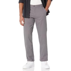 Amazon Essentials Men's Straight-Fit Casual Stretch Khaki, Dark Grey, 34W x 30L (Gray)