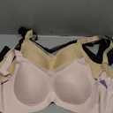 Gailife 3 Pack Nursing Bras for Breastfeeding Seamless V Neck Mesh Maternity Bra Comfort Pregnancy Sleep Bralette (Small, Black/Beige/Pink)