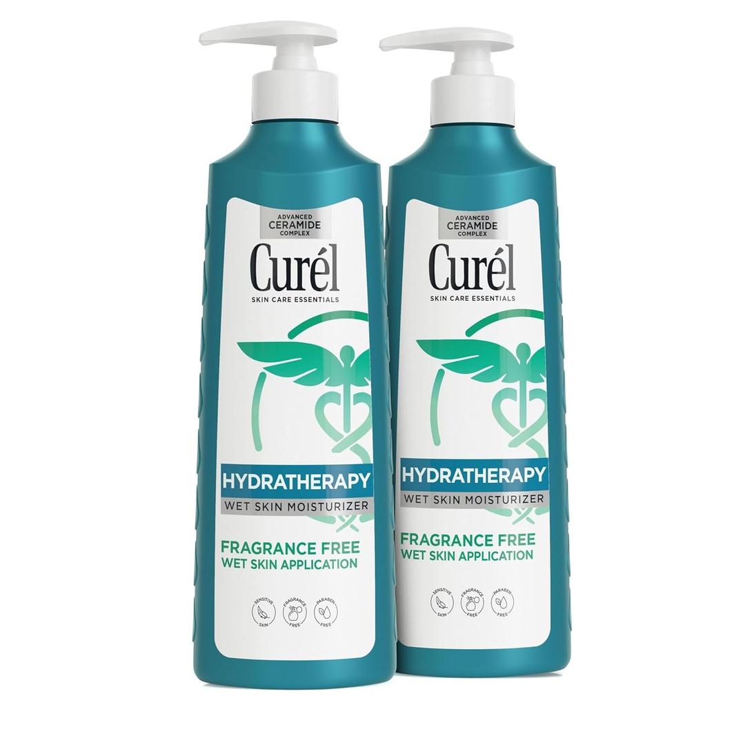 Curel Hydra Therapy In Shower Lotion, Wet Skin Moisturizer for Dry or Extra-dry Skin, with Advanced Ceramide Complex, 12 Oz, Pack of 2