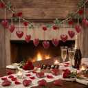 24 Pcs Valentine's Day Metal Heart Bells Decorative Indoor Outdoor Tibetan Inspired Meditation Hanging Cow Bell with 19.7 ft Jute Rope Rustic Wall Art Harmony Windchime for DIY Craft(3.5 cm)