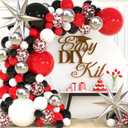 ALL-IN-1 Red Black and White Balloon Arch Kit for Red and Black Birthday Party Decorations Reds and Blacks Balloons for White Black and Red Balloon Garland Kit Graduation Black and Red Balloons