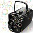 Bubble Machine, Automatic 18000+ Per Minute Big Bubbles Blower Maker for Kids Toddlers with 2 Speeds,6 Wands,Operated by Plugin or Batteries for Outdoor/Indoor Birthday Parties, Wedding (Black)