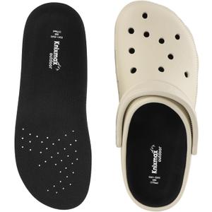 Knixmax Insoles for Crocs Clog 1 Pair, Comfort Arch Support Shoe Inserts for Men Women, Wide Fit Innersoles for Birkenstock Mules Sneakers Garden Shoes Nurse Chef Clogs Liners Black EU 38-39