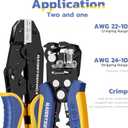 haisstronica Wire Stripper and Crimping Tool,AWG 24-10 Automatic Stripper Tool with AWG 22-10 Ratchet Wire Crimper For Heat Shrink Connectors