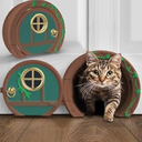 Gnome Door Cat Door for Interior Doors - Stylish & Functional with No Flap, Lockable, and Easy Installation, Spacious Large Kitty Door for Cats Up to 20 lbs, Private and Comfortable Pet Door (Green)