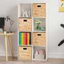 8 Cube Storage Organizer, Solid Wood Cube Shelf for 11" Storage Bins, White