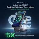 Qi2.2 Certified 3-in-1 Foldable Wireless Charging Station for Apple Devices with 65W Adapter, 25W Fast Charging Dock, Portable Magnetic Charger for iPhone 17-13, Apple Watch Series & AirPods