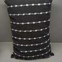 SARO LIFESTYLE Chunky Striped Pillow Cover, Black, 16"x24"