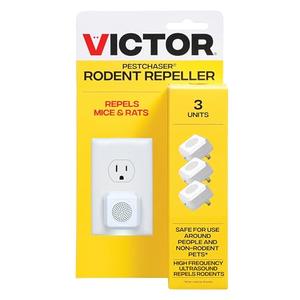 Victor M753K PestChaser Indoor Ultrasonic Rodent Repellent with Nightlight, 3 Rodent Repeller Mouse Deterrent Plug In Devices