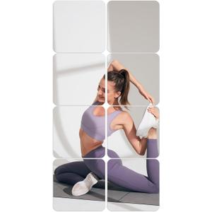 Wall Mounted Mirrors 8 PCS Mirrors Stickers Glue