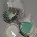 Pavilion Gift Company - 'Live Simply Bee, Chicken, Pig, and Cow' - 4-Piece Stoneware Measuring Cups Set, Sturdy Farmhouse-Style Kitchenware for Home Baking, Cooking, Gifting - Teal, 8 Ounces