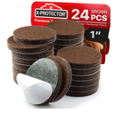 24 Heavy-Duty Felt Furniture Pads 1” 1/4 Thick X-Protector! Round Felt Pads for Furniture Feet - The Best Felt Floor Protectors for Furniture to Prevent Scratches. Protect Your Hard Floor! (Brown)