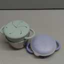 Elk and Friends Stainless Steel Snack Cups | Removable Silicone Food Catcher and Travel Lid | Spill-Proof Snack Containers for Baby, Toddler, Kids | Dishwasher Safe | 2 Pack (Sage/MistyBlue)