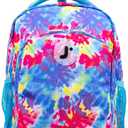 J World Sunny Rolling Backpack for Kids. Roller Bag With Wheels, Tie Dye, One Size
