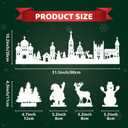 Christmas Centerpieces for Tables - 5 Pcs Wooden Christmas Table Decor with Foldable Church, Santa, Snowman, Reindeer, Tree for Mantel, Shelf, Xmas Tabletop Decorations (White)