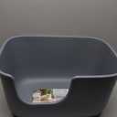 Vealind Large High Sided Cat Litter Box for Indoor Cats 22.2"14.9"12" Tall Litter Boxes with High Back Deep Wall XL Kitty Litter Boxes (Grey)