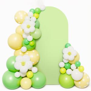 LEBENGURU Upgraded 5FT Wedding Arch Cover, Green Spandex Fitted Arch Backdrop Cover, Round Top Chiara Stand Covers for Birthday Party Baby Shower Banquet Balloon Dcor