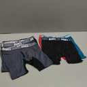 Hanes boys Moves Underwear, Anti-chafe Boxer Briefs for Boys, 6-pack (Medium, Black/Blue/Red- Long Leg)