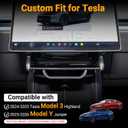 Hidden Under Screen Center Console Storage Organizer Compatible with 20242025 Tesla Model 3 Highland & 20252026 Model Y Juniper, Magnetic Installation, Anti-Slip (Black)