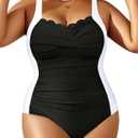 Aqua Eve Womens Plus Size One Piece Swimsuit- Tummy Control Bathing Suit Full Coverage Swimwear, Size: 18W