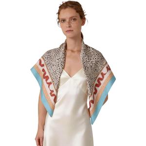 Luxury Double-Sided Silk-Touch Scarf - 35" Large Square Lightweight Head Wrap for Women, Gift Packed