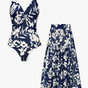 GRACE KARIN Women's One Piece Swimsuits with Cover Up Skirt Tummy Control V Neck Bathing Suits XL