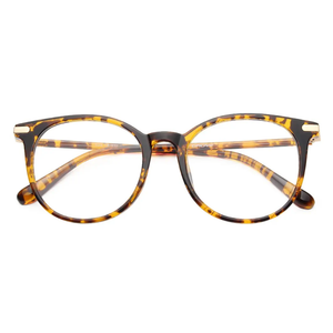 Gaoye Blue Light Blocking Glasses, Retro Round Eyewear Frame Anti Eyestrain Computer Glasses for Women Men (Tea Leopard/Transparent Lens)