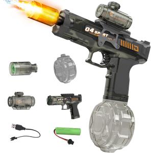 Electric Water Gun for Kids & Adults - Automatic Squirt Gun with Nozzle Flash & Water Spray, Summer Outdoor Water Blaster Pistol Pool Beach Party Toys for Boys Girls(Grey)
