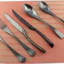 6-Piece Flatware Set,Extra Thick Heavy Duty - 18/10 Stainless Steel Cutlery Sets,High Matte Finish Black Flatware Sets Service for 1,Multipurpose Use for Home,Kitchen,Tableware Utensil Sets