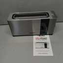 Mueller UltraToast Full Stainless Steel Toaster 2 Slice, Long Extra-Wide Slots with Removable Tray, Cancel/Defrost/Reheat Functions, 6 Browning Levels with LED Display, Housewarming Gifts New Home
