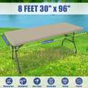 Moosfor Spandex 8 Foot Rectangle Table Cloth, Elastic Fitted Tablecloths for Picnic, Stretch Washable Patio Table Cover for Outdoor, Camping, Banquet and Parties (Taupe, 30"x96")
