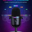 Gaming Microphone with Noise Cancellation & Mute Button, USB Condenser Mic for Streaming/Recording, Ultra-Compact Design, Compatible with PC/Mac/PS4/PS5, Podcast/YouTube/Twitch/Discord (Black)