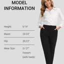 Women's High Waisted Dress Pants Straight Leg Business Trousers with Pockets Stretch Fabric for Office Work Casual (Black)