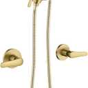 2 Handle Shower Faucet Shower System Complete 2 in 1 Shower Combo Set with Handheld Showerhead Shower Trim Kit Two Handle Shower Fixtures Brushed Gold