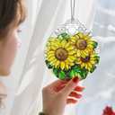Stained Glass Ornament, Christmas Ornament, Hanging Ornaments for Home Decor & Christmas Tree Ornaments Exquisite Holiday Decor, Xmas Gifts & Holiday Present - Sunflower