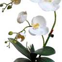 Forlaoers Tall 17" White Real Touch Orchid Artificial Flowers with Vase Fake Orchids Silk Floral for Home Decor Indoor Bathroom Decoration Potted Office Table Top Centerpieces Arrangements