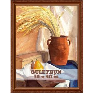 GULETHUN 30x40 Frame, Ornate Embossed Brown Poster Frames, 30x40in