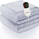 Heated Electric Blanket Queen Size - 84"x90" Flannel Heating Blanket with 10 Heating Levels & 5 Time Settings Over-Heat Protection, Winter Warmer for Adults with ETL Certification（Grey）
